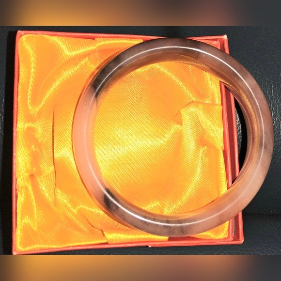 Purple Quartz Marble-Effect Bangle Bracelet Boxed Internal Diam 6.2cm/2.44inch - Picture 1 of 9